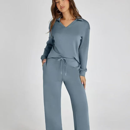 Conjunto lounge de dos piezas para mujer con tacto suave y estilo relajado – LYANA