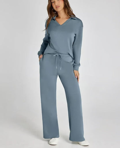Conjunto lounge de dos piezas para mujer con tacto suave y estilo relajado – LYANA
