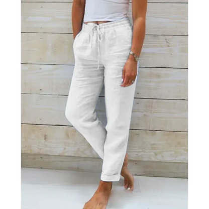 Aurea – Pantalones de mujer con corte relajado y cordón ajustable
