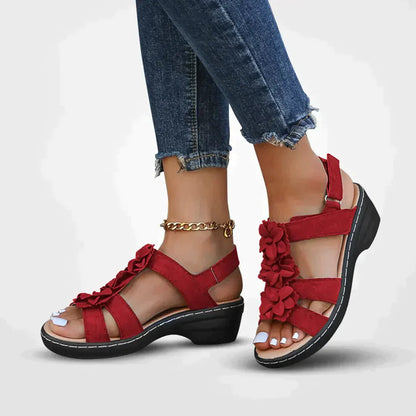 Sandalias de verano para mujer con detalle de flor y suela cómoda – FLORIANA