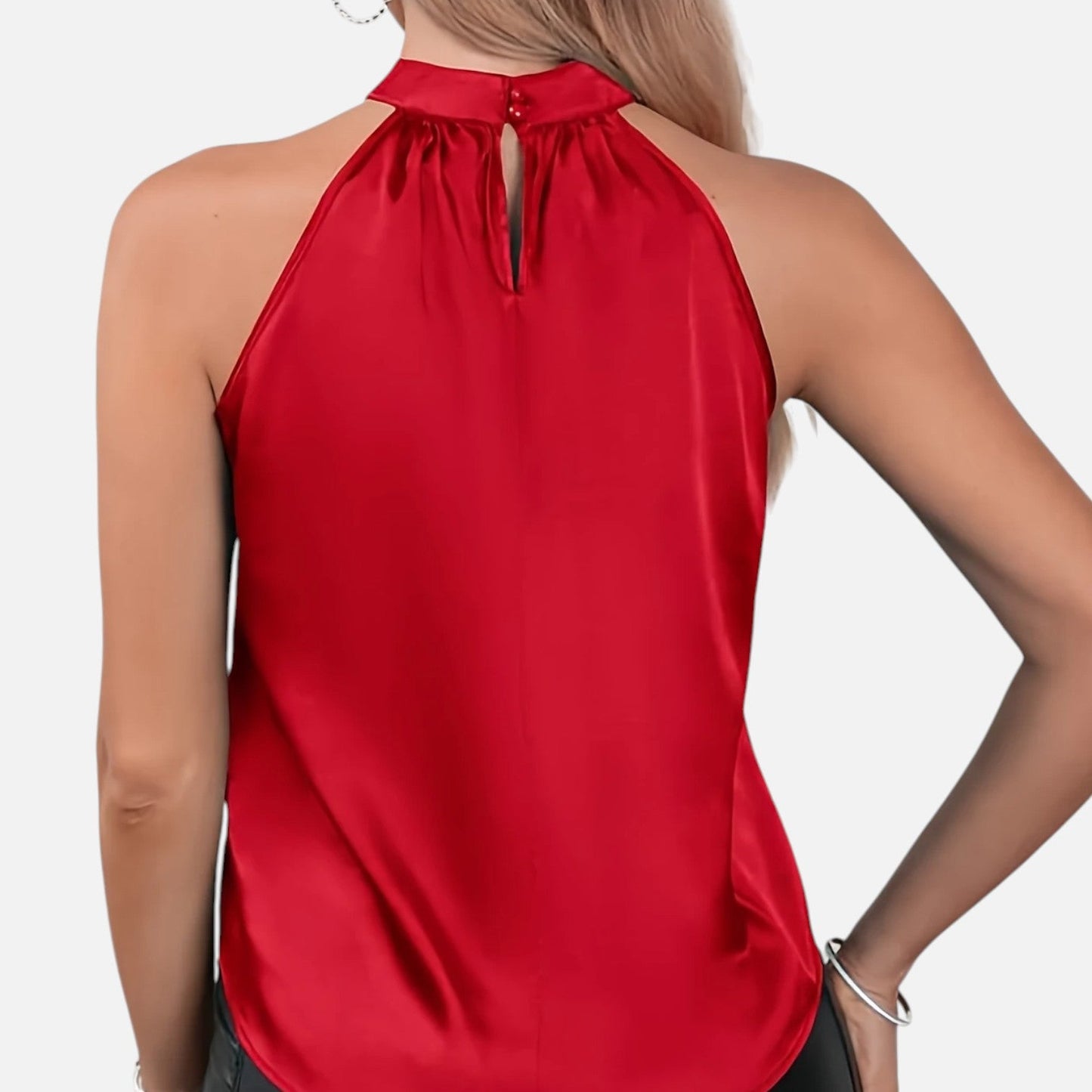 Dorella – Blusa satín con cuello halter para mujer