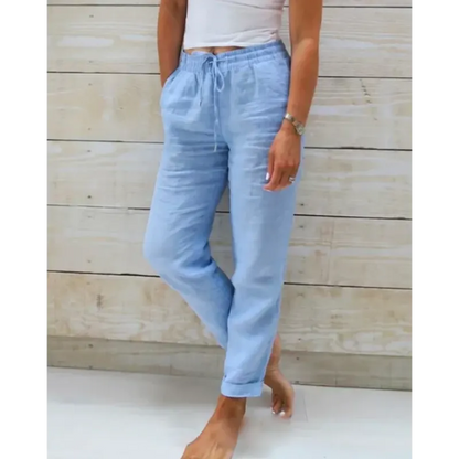 Aurea – Pantalones de mujer con corte relajado y cordón ajustable