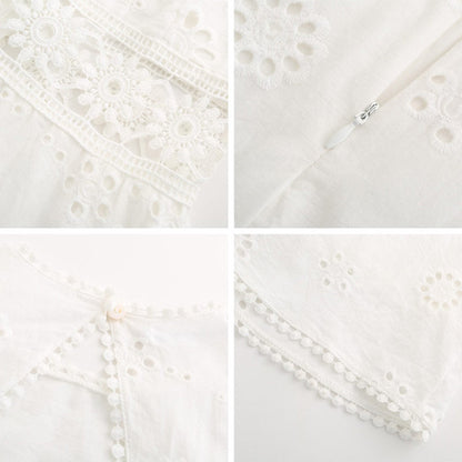 Luna – Vestido corto bohemio estilo Ibiza en color blanco para mujer