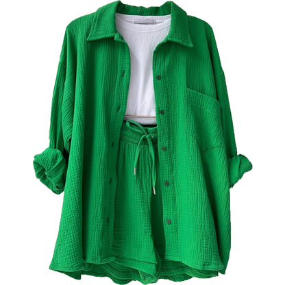 Conjunto de dos piezas en algodón para mujer, estilo relajado y elegante – LUNARIA