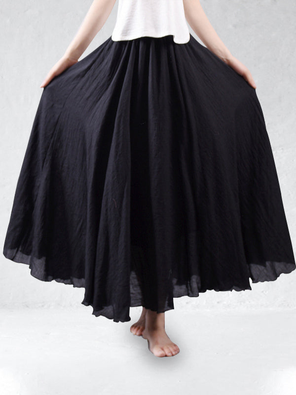 Falda larga de lino ligera y fluida para mujer – CALA LINEN FLOW