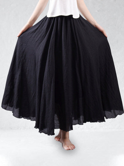 Falda larga de lino ligera y fluida para mujer – CALA LINEN FLOW
