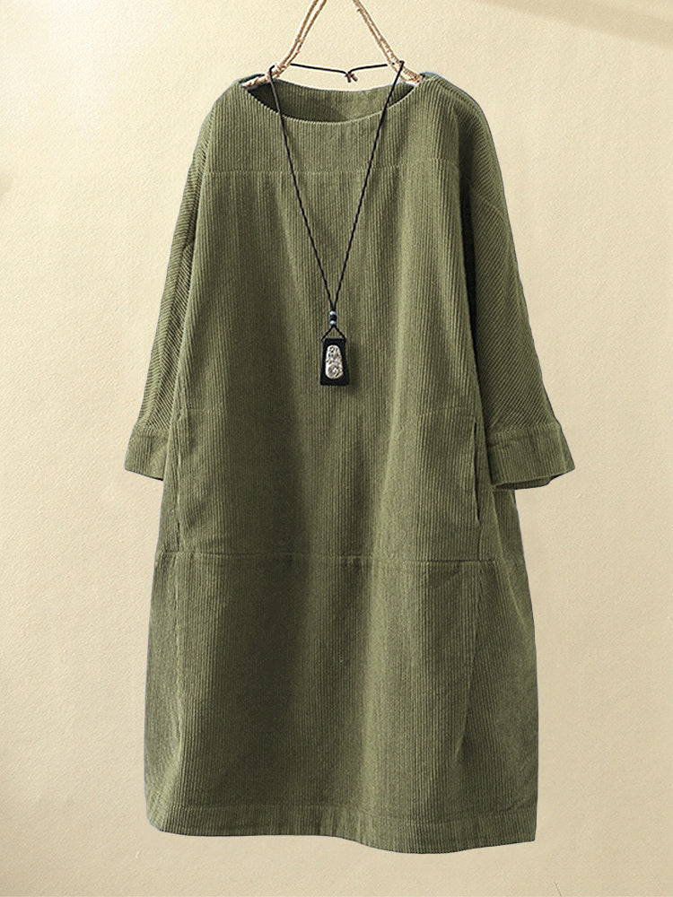 Vestido midi elegante de Tencel con corte favorecedor – VIENNA