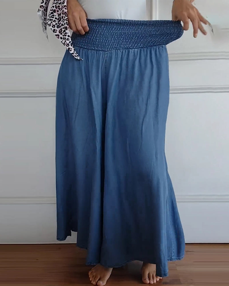 Pantalón fluido de talle alto con cintura elástica – MIRA