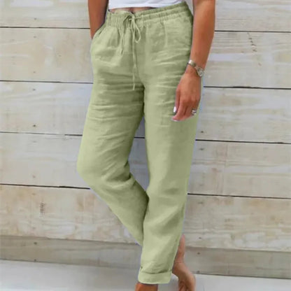 Aurea – Pantalones de mujer con corte relajado y cordón ajustable