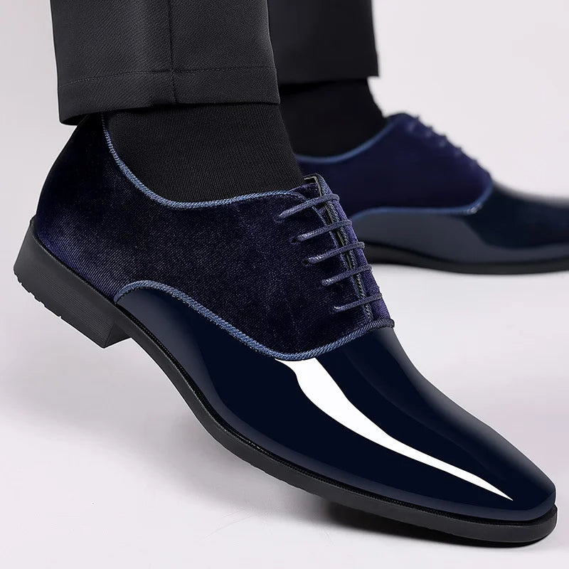 Zapatos de vestir con cordones para hombre y puntera brillante – LORENZO DI FÉRRO