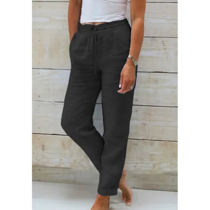 Aurea – Pantalones de mujer con corte relajado y cordón ajustable