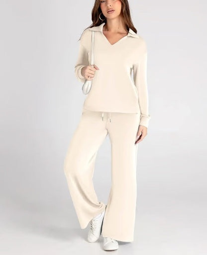 Conjunto lounge de dos piezas para mujer con tacto suave y estilo relajado – LYANA