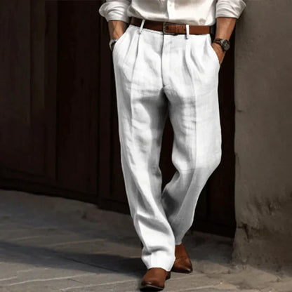 Horizon – Pantalón relajado clásico de lino para hombre