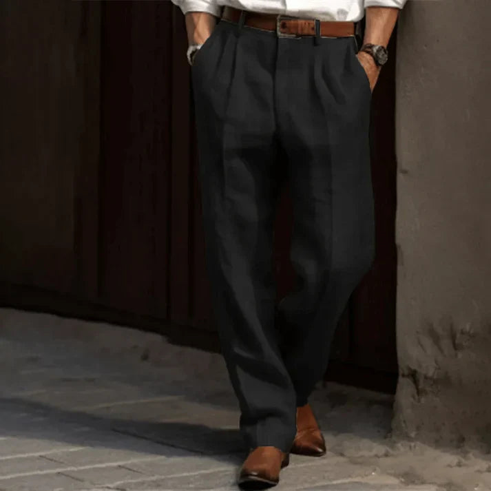 Horizon – Pantalón relajado clásico de lino para hombre