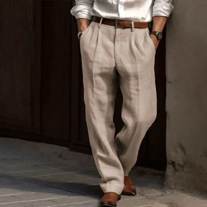 Horizon – Pantalón relajado clásico de lino para hombre