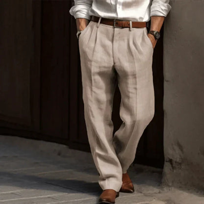 Horizon – Pantalón relajado clásico de lino para hombre