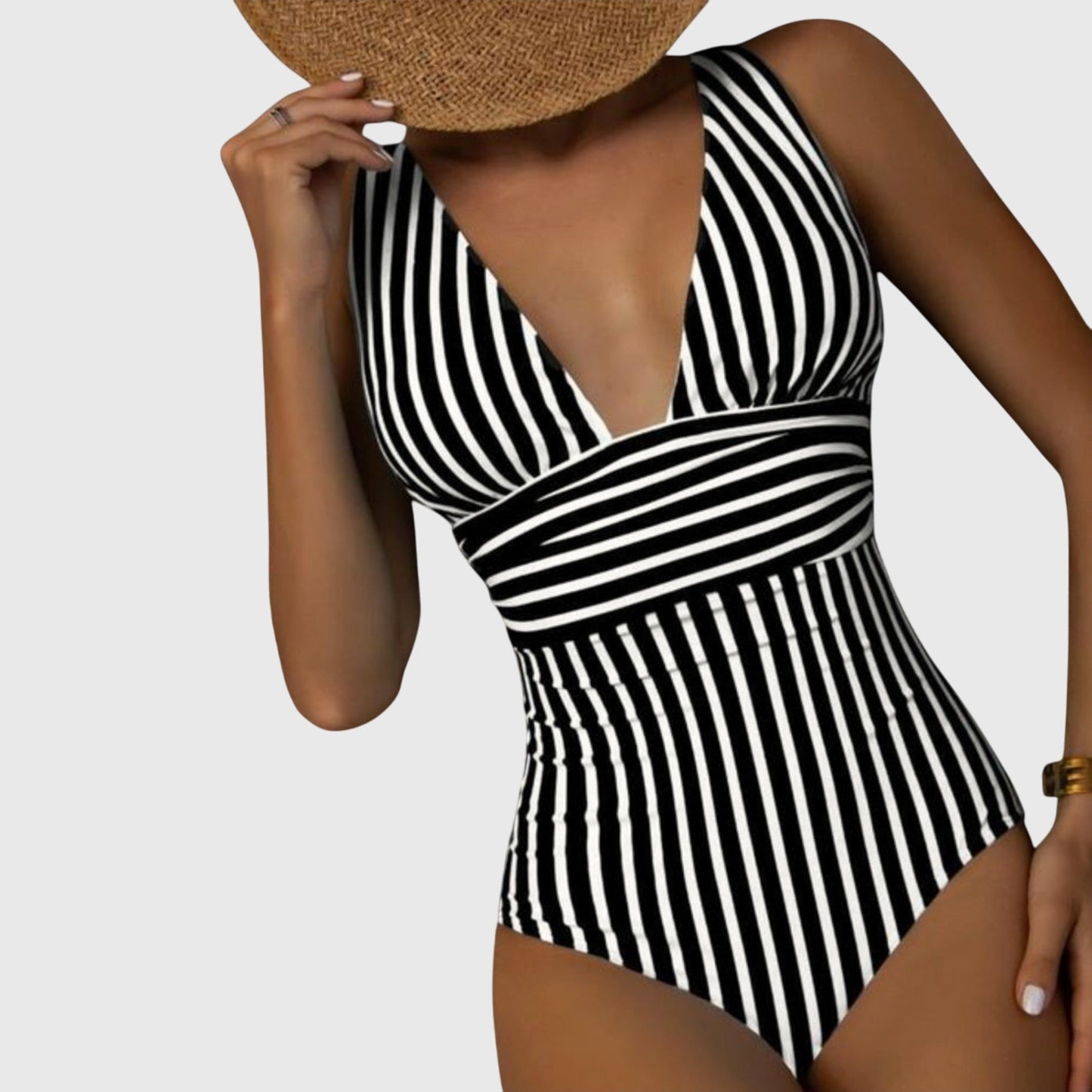 Abigail – Bañador retro de una pieza con escote cuadrado y relleno para mujer