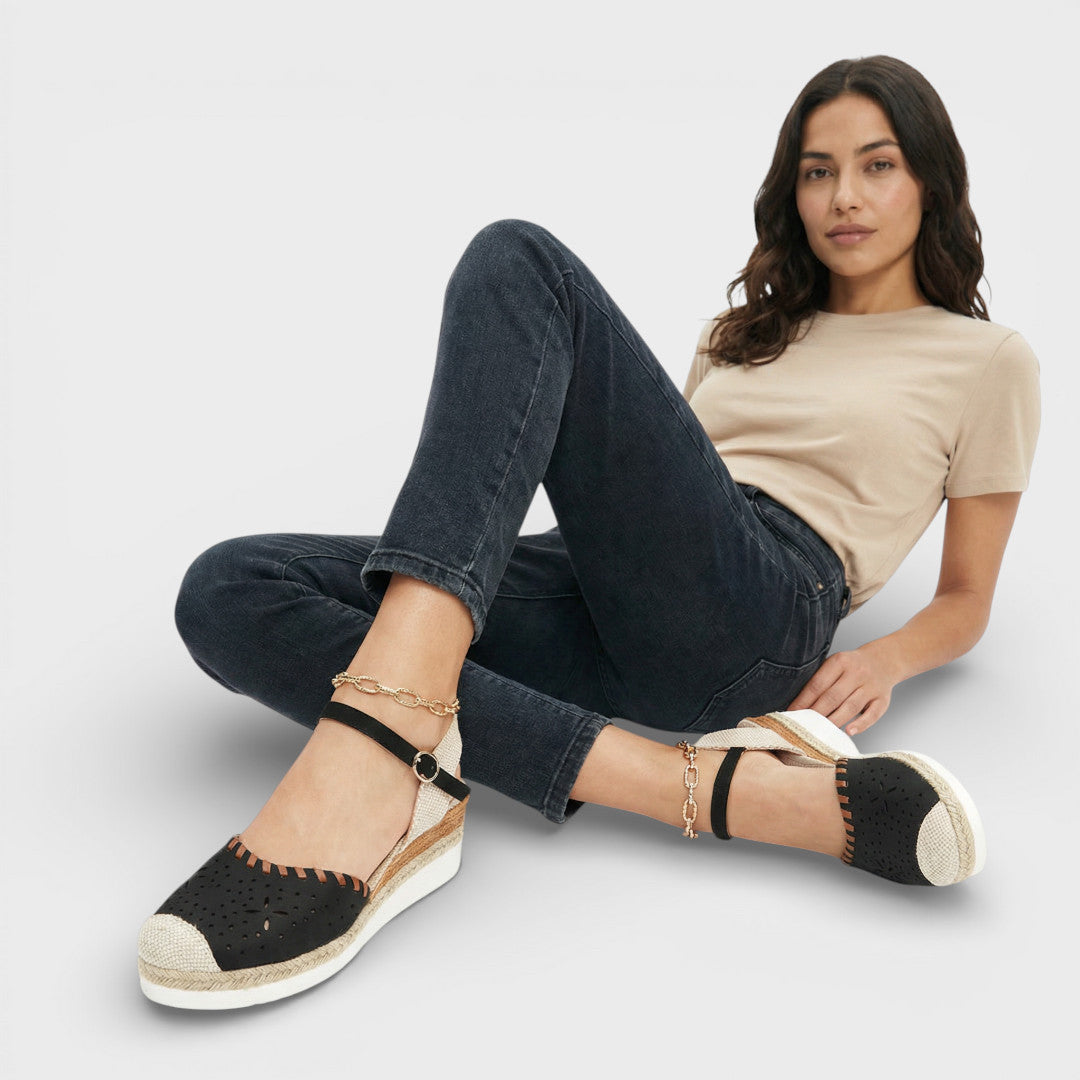 DANIELA – Sandalias de cuña con punta cerrada para mujer
