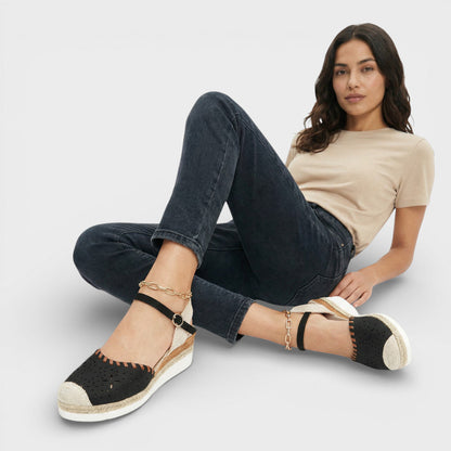 DANIELA – Sandalias de cuña con punta cerrada para mujer