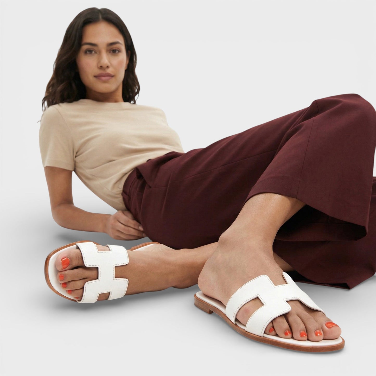ELENA – Sandalias planas de mujer estilo H