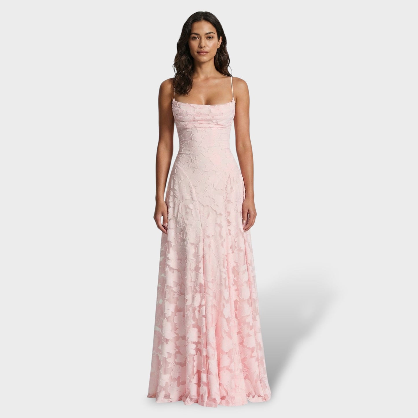 LUCÍA – Vestido largo de fiesta con estampado floral y espalda abierta