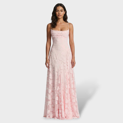 LUCÍA – Vestido largo de fiesta con estampado floral y espalda abierta