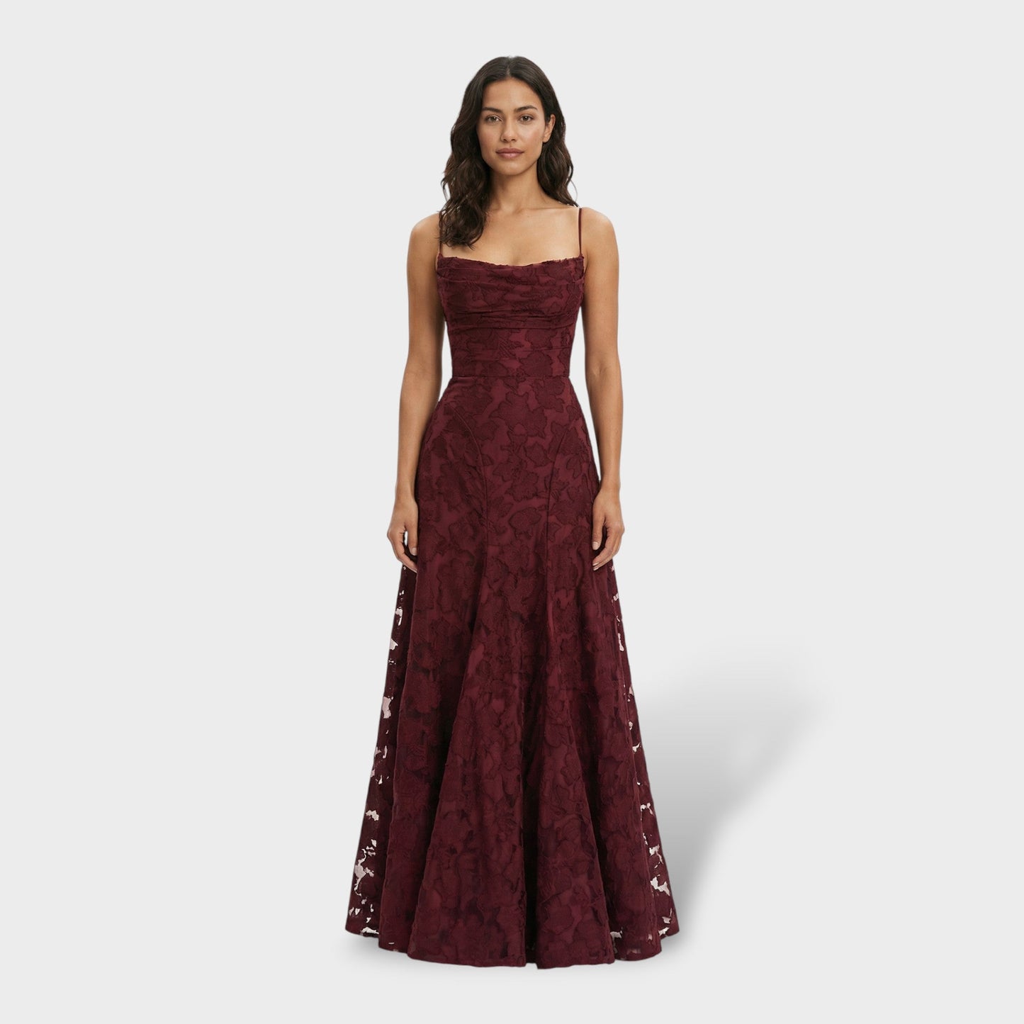 LUCÍA – Vestido largo de fiesta con estampado floral y espalda abierta