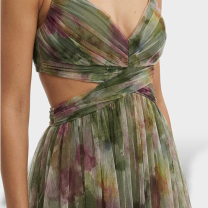 ISABEL – Vestido largo floral de fiesta con tirantes