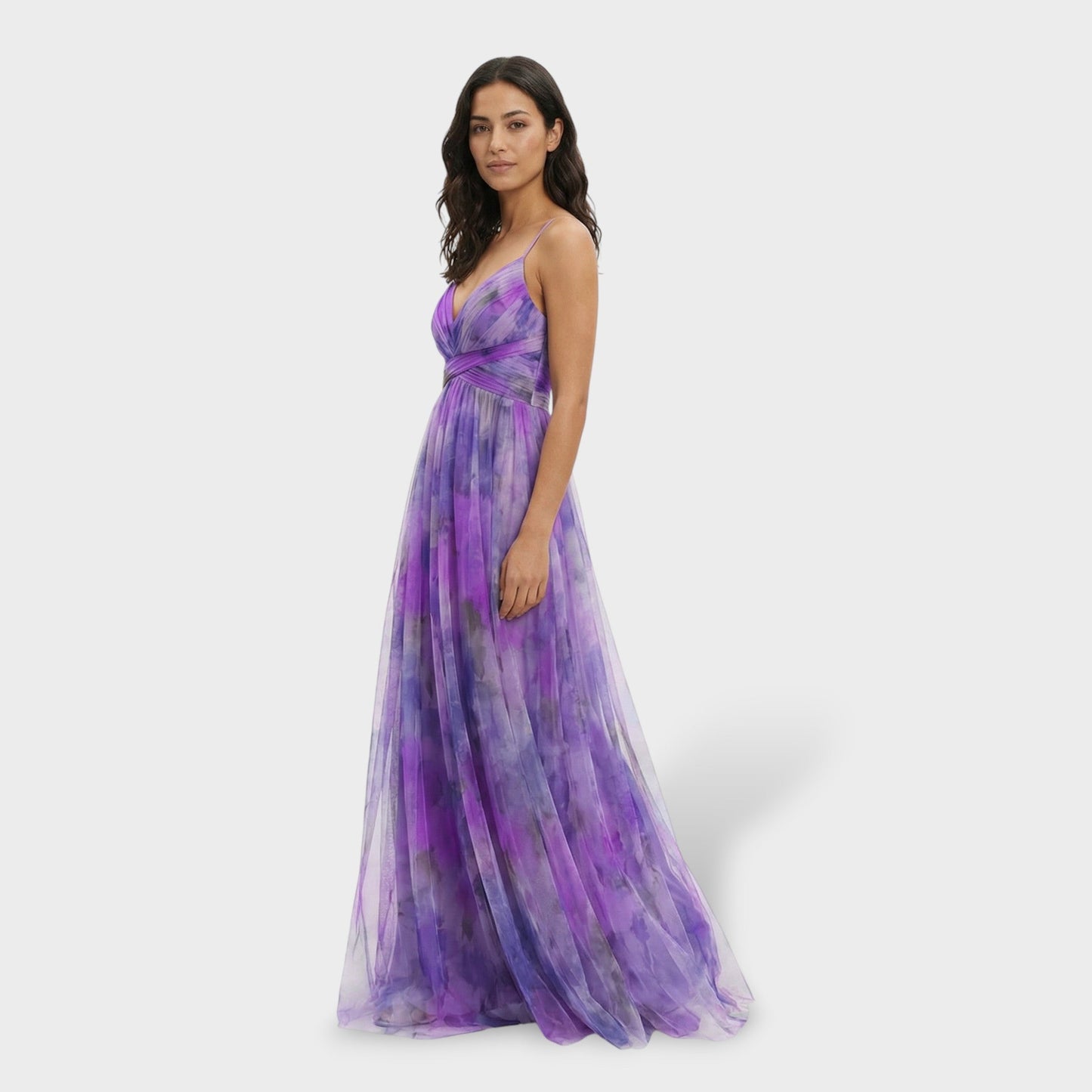 ISABEL – Vestido largo floral de fiesta con tirantes