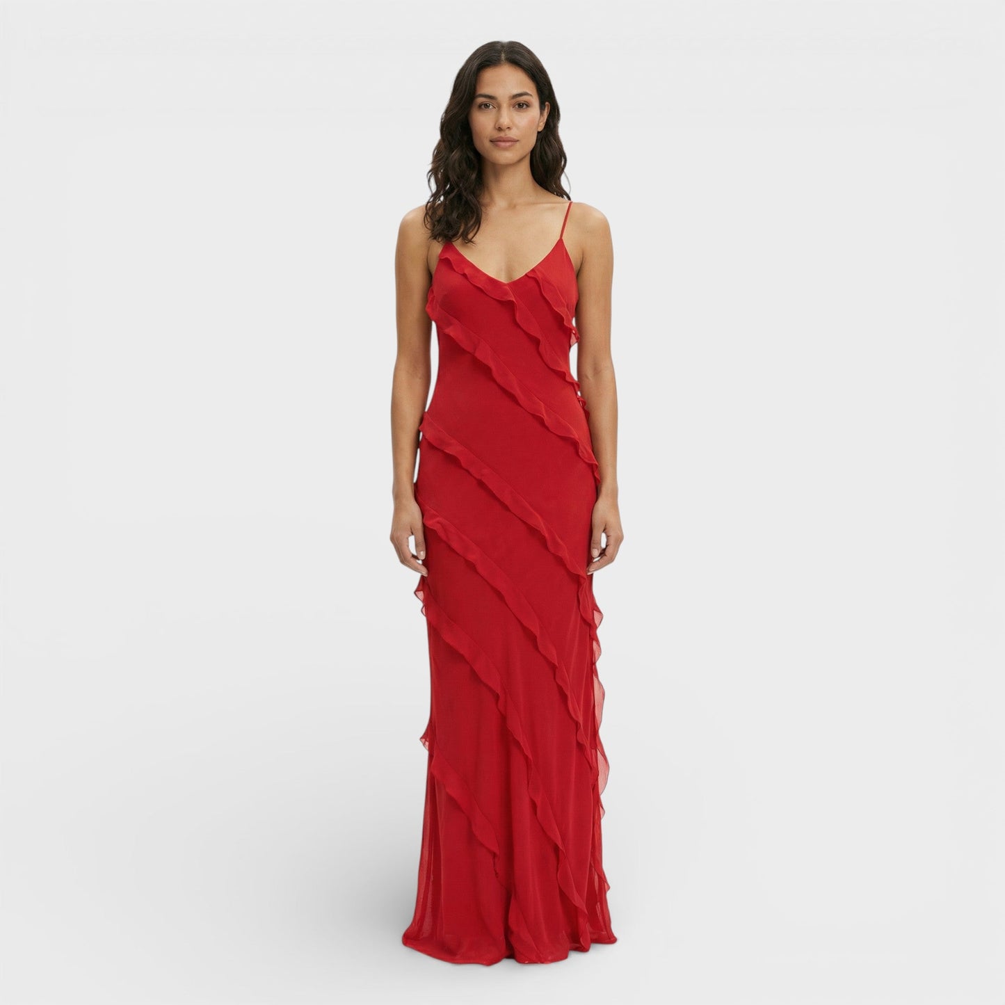 VALERIA – Vestido elegante con volantes para invitada