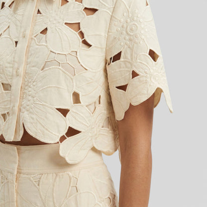 CLARA – Conjunto elegante de camisa y pantalón para invitada