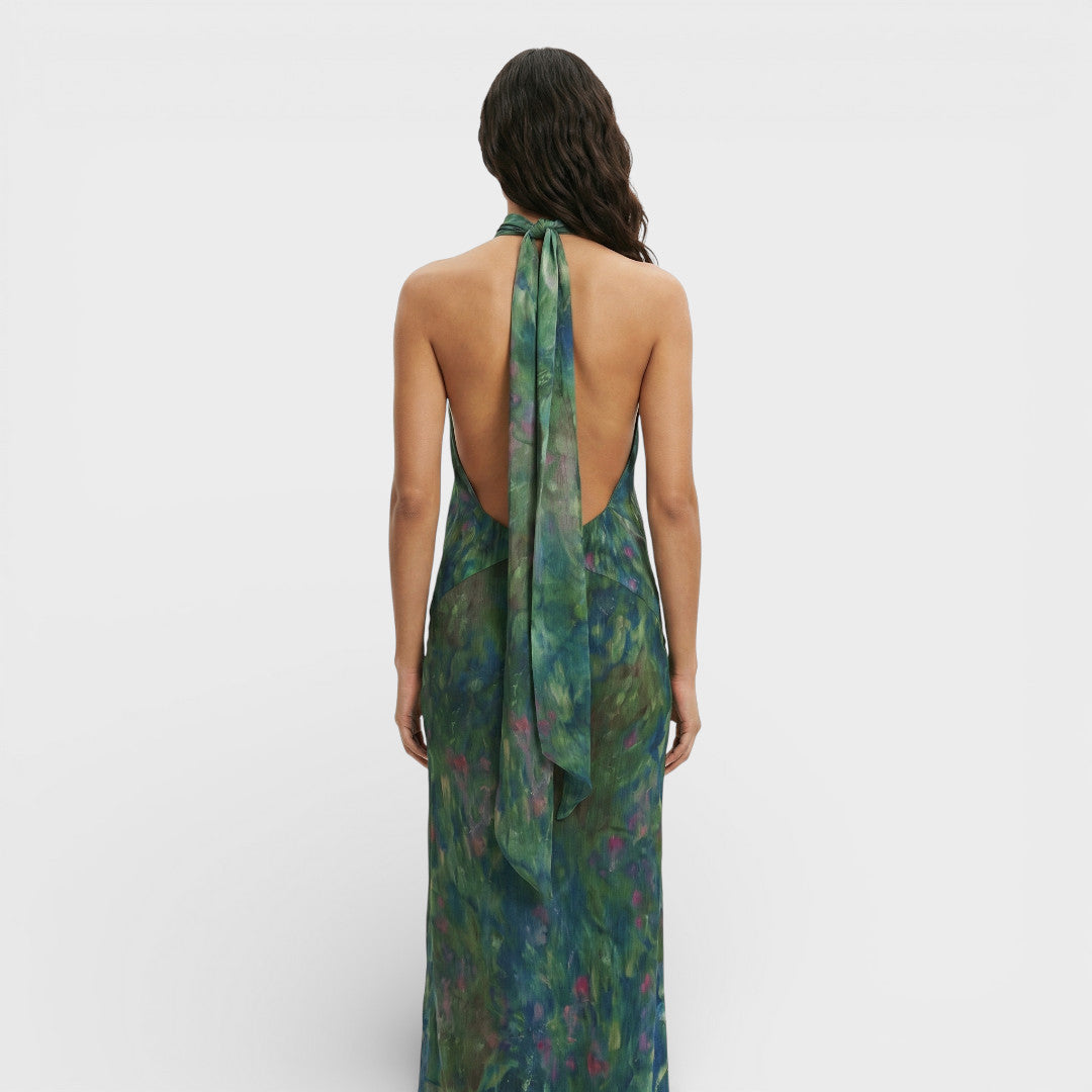 ISABEL – Vestido largo de fiesta con estampado artístico