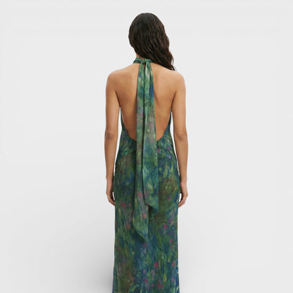 ISABEL – Vestido largo de fiesta con estampado artístico