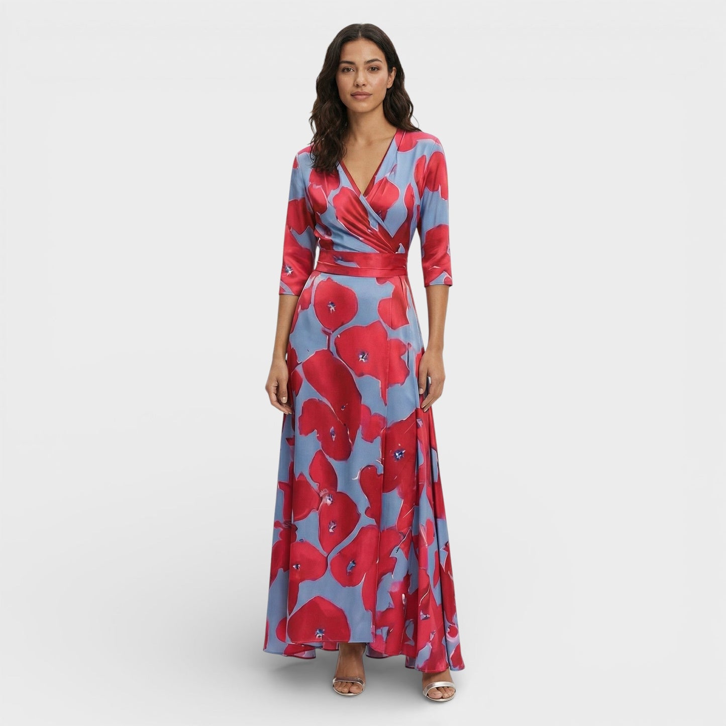 SOFÍA – Vestido cruzado floral elegante para invitada