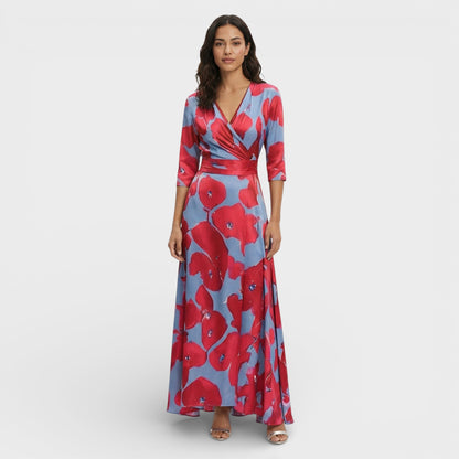 SOFÍA – Vestido cruzado floral elegante para invitada
