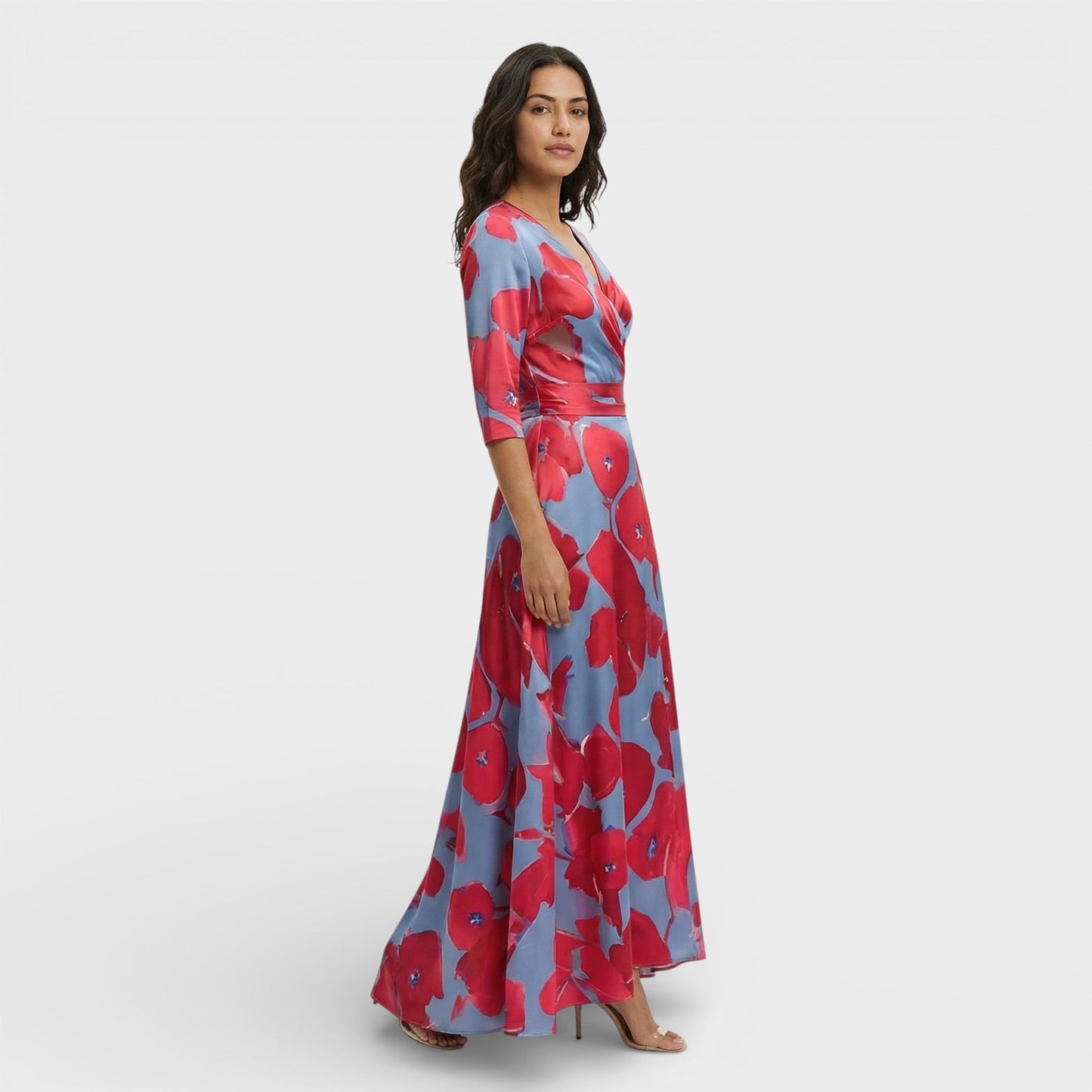 SOFÍA – Vestido cruzado floral elegante para invitada