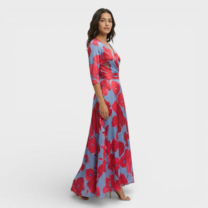 SOFÍA – Vestido cruzado floral elegante para invitada