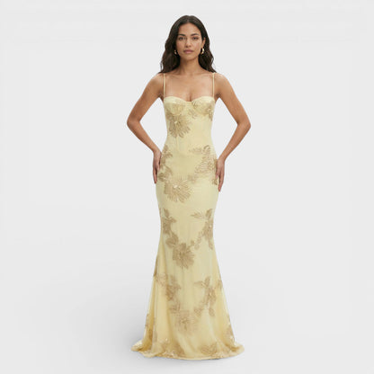 ALEJANDRA – Vestido largo de fiesta con corsé bordado