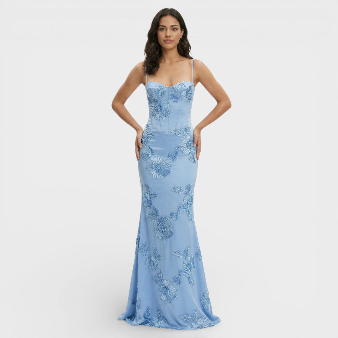 ALEJANDRA – Vestido largo de fiesta con corsé bordado