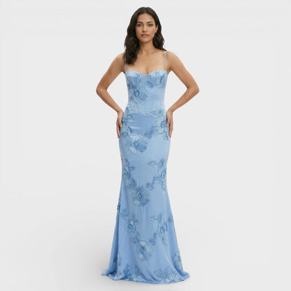 ALEJANDRA – Vestido largo de fiesta con corsé bordado