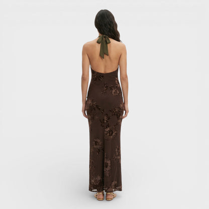 PAULA – Vestido maxi bordado floral para invitada