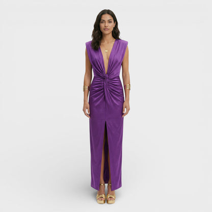 MARÍA – Vestido midi de fiesta con escote en pico