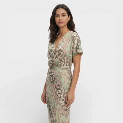 ELISA – Vestido largo de mujer con escote en pico
