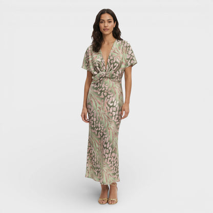 ELISA – Vestido largo de mujer con escote en pico