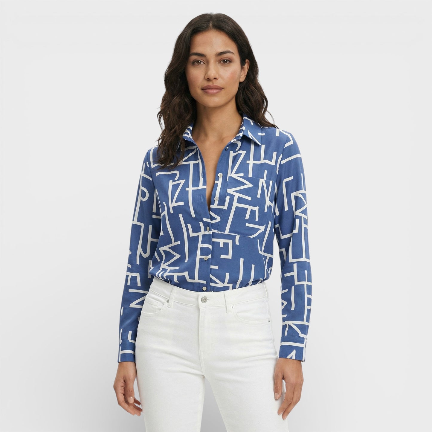 CLARA – Blusa clásica con cuello para mujer