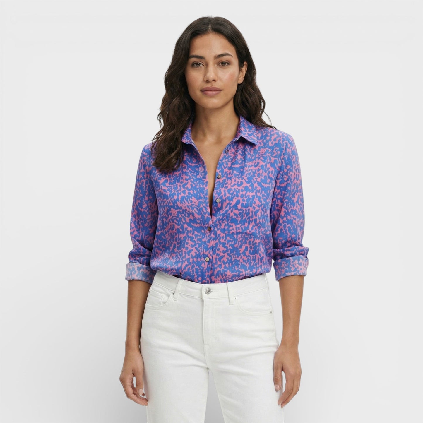 CLARA – Blusa clásica con cuello para mujer