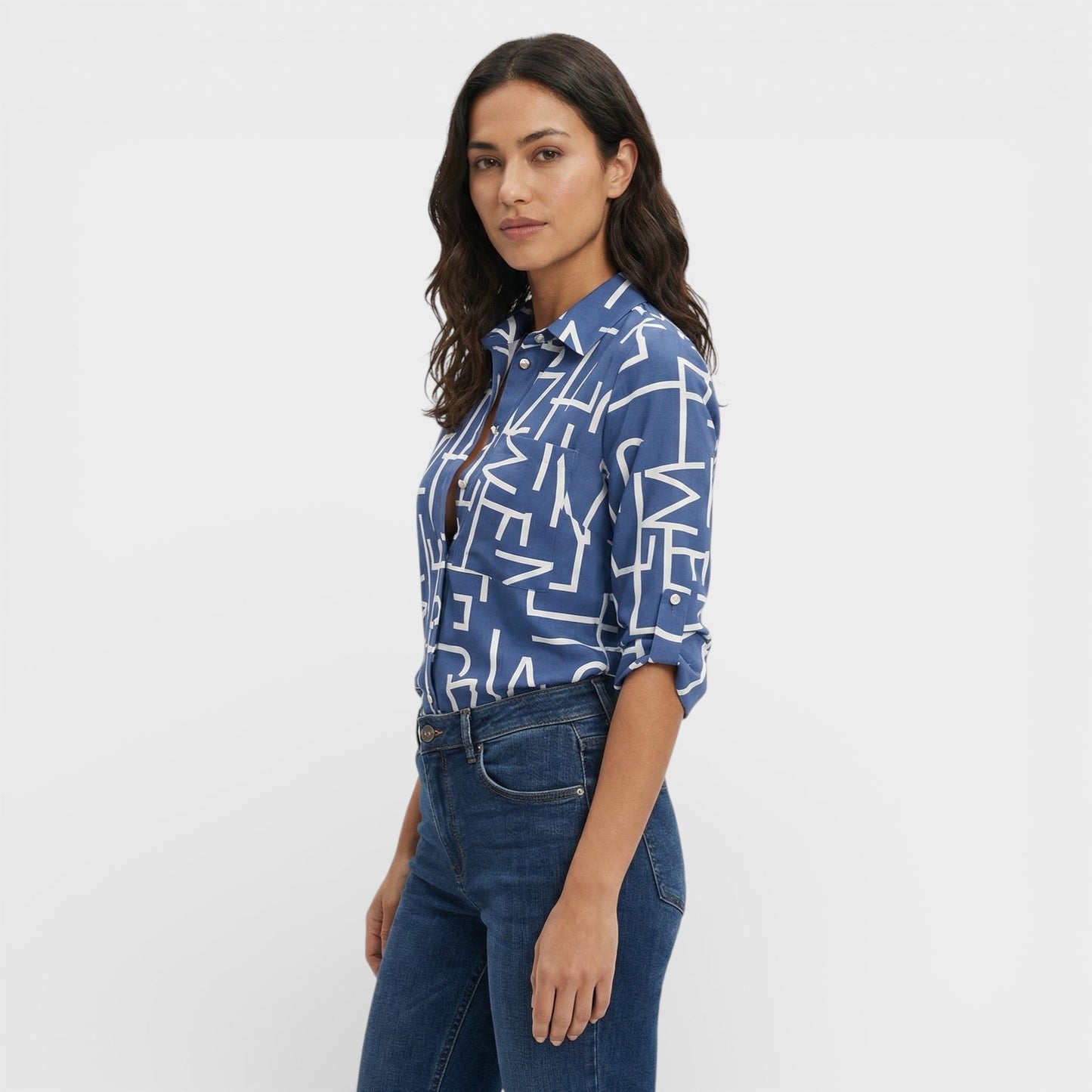 CLARA – Blusa clásica con cuello para mujer