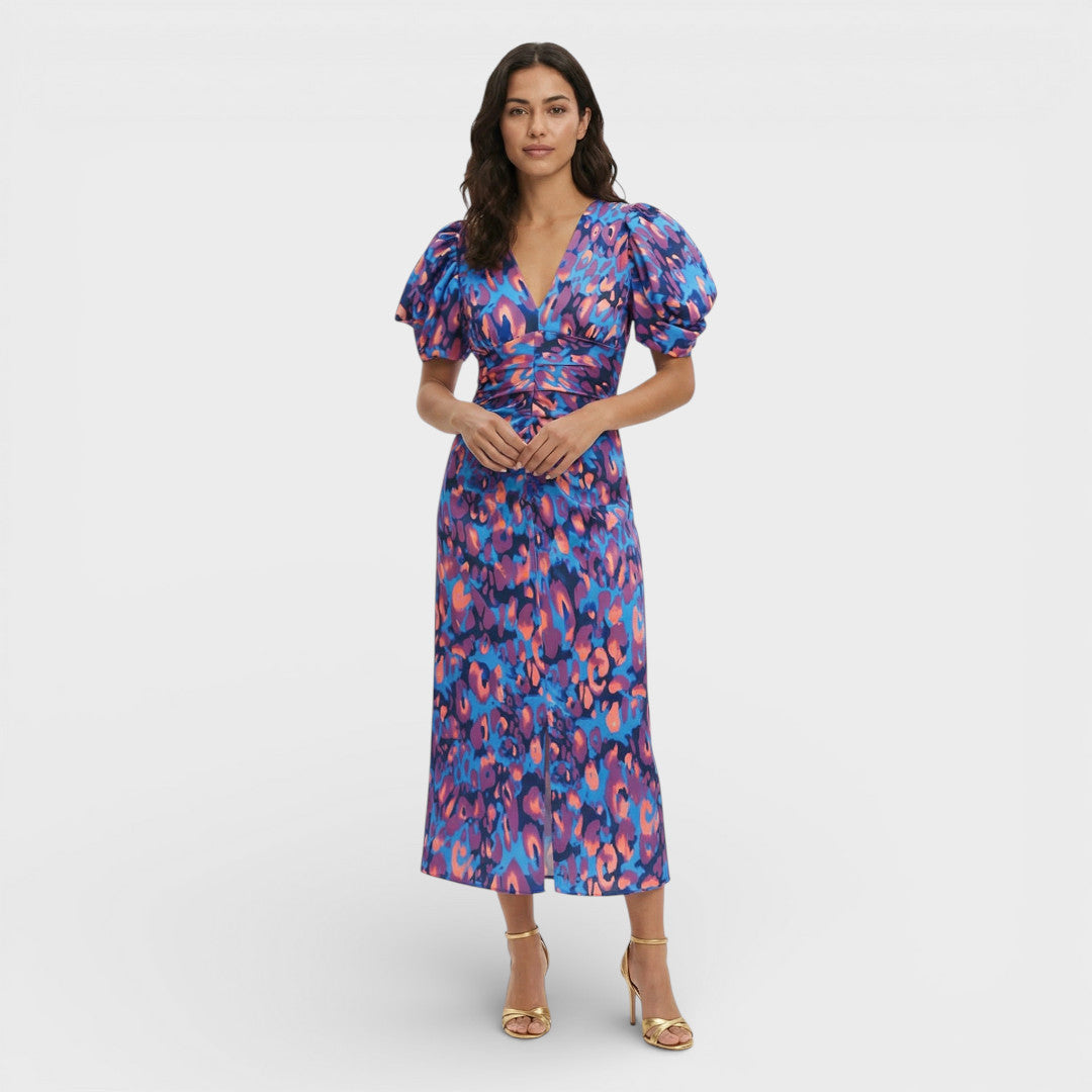 ISABEL – Vestido largo de mujer con mangas abullonadas