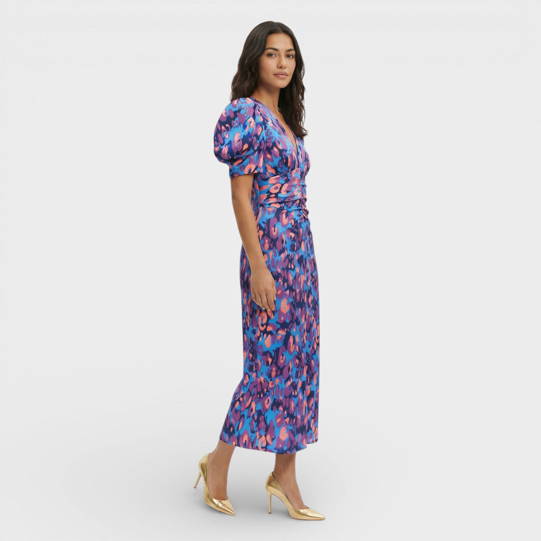 ISABEL – Vestido largo de mujer con mangas abullonadas
