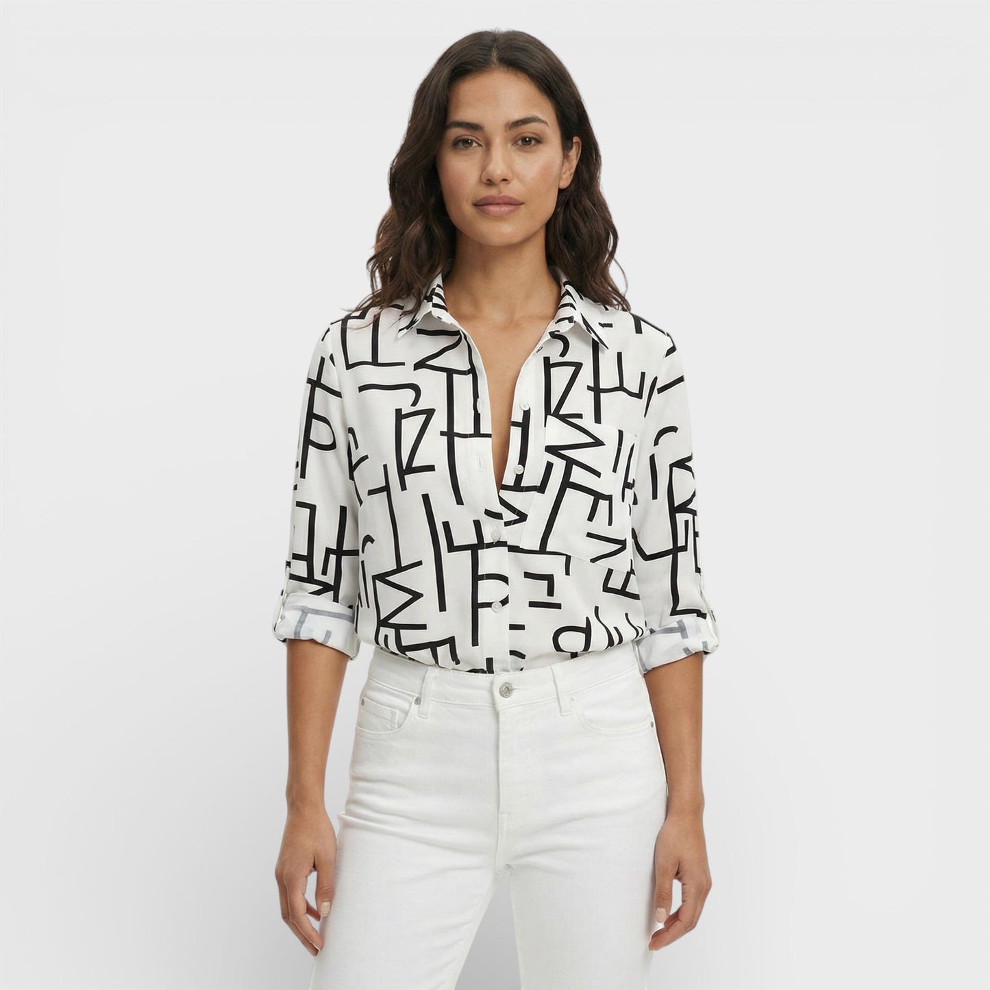 CLARA – Blusa clásica con cuello para mujer
